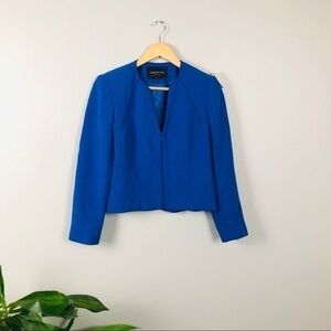 Lafayette 148 New York cobalt blue zip up blazer